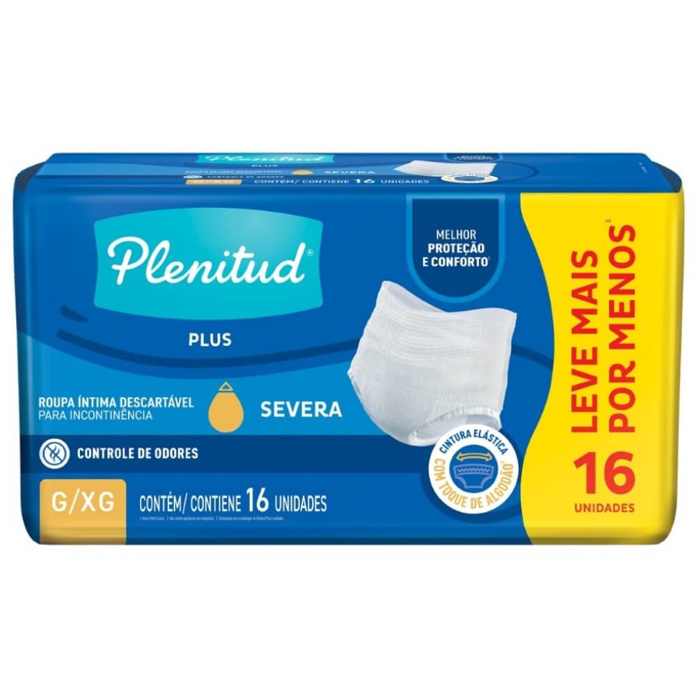 Roupa Íntima Descartável Plenitud Protect Plus Unissex G Xg 16 Unidades Coimbra Eletro Mais