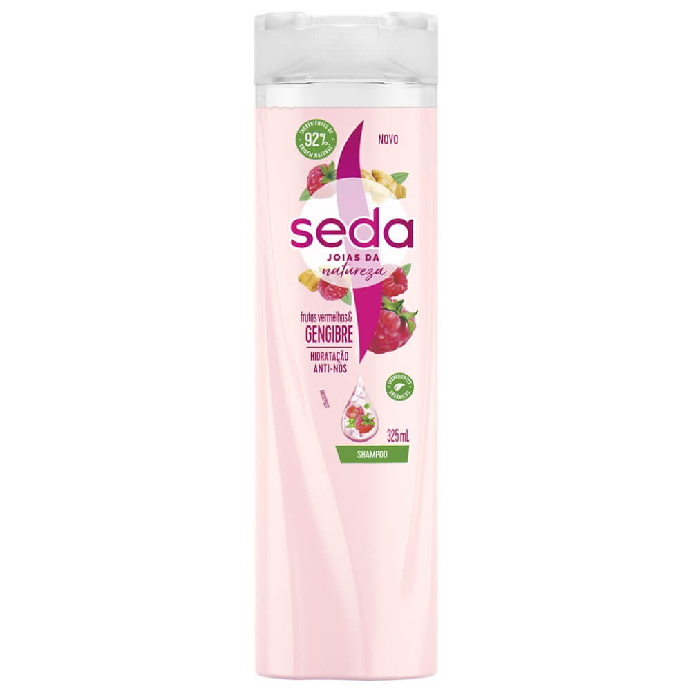 Kit 6 Shampoo Seda Hidratação Anti-Nós Frutas Vermelhas e Gengibre