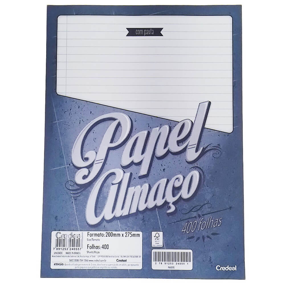 Papel Almaço Credeal Com Pauta 400 Folhas Coimbra Eletro Mais Coimbra 9368