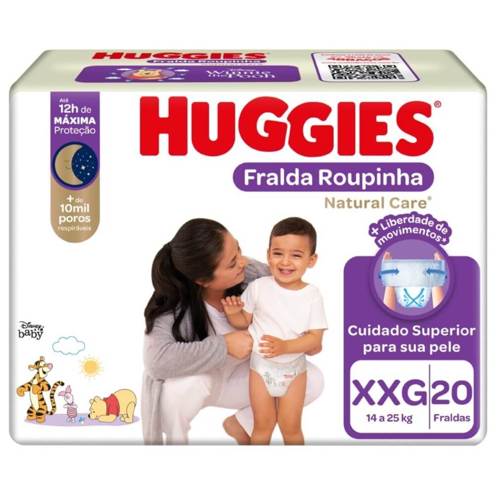 Fralda Descartável Huggies Natural Care Roupinha XXG 20 Unidades