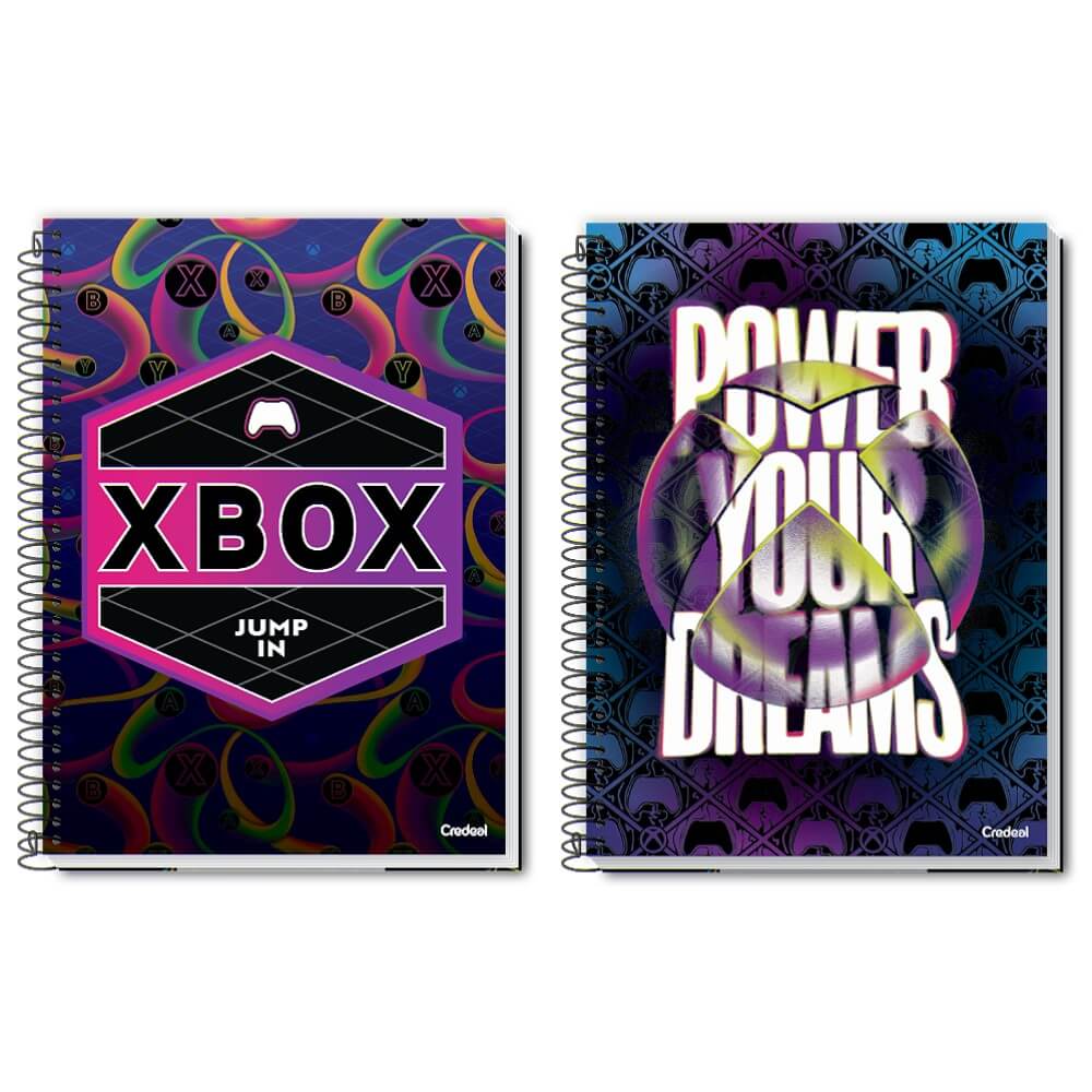 caderno-credeal-xbox-capa-dura-12-materais-192-folhas-espiral-sortido-280768-4