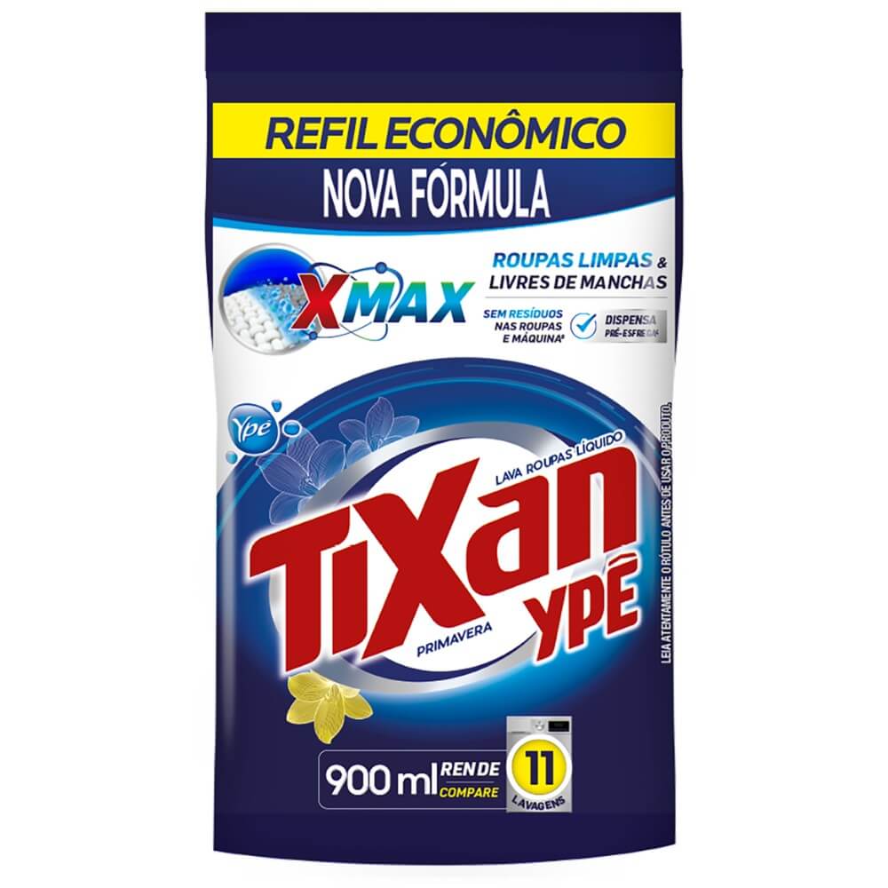 Kit 3 Lava Roupas Líquido Tixan Ypê Primavera 900ml | Coimbra Eletro ...